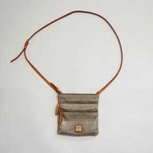 DOONEY & BOURKE “North South” Triple Zip Snake Skin Embossed Leather Crossbody